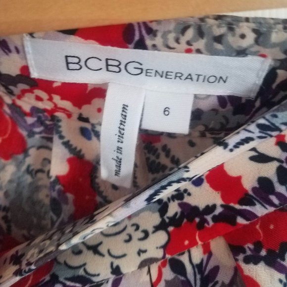 BCBGeneration Floral Red & Purple Mini Skirt - Picture 7 of 7